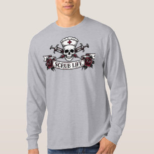 T-shirt Étui Iphone Crâne Infirmière Tatouage Édité Vie de