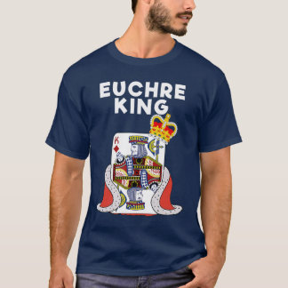 T-shirt Euchre jeu de cartes drôle Euchre King amis