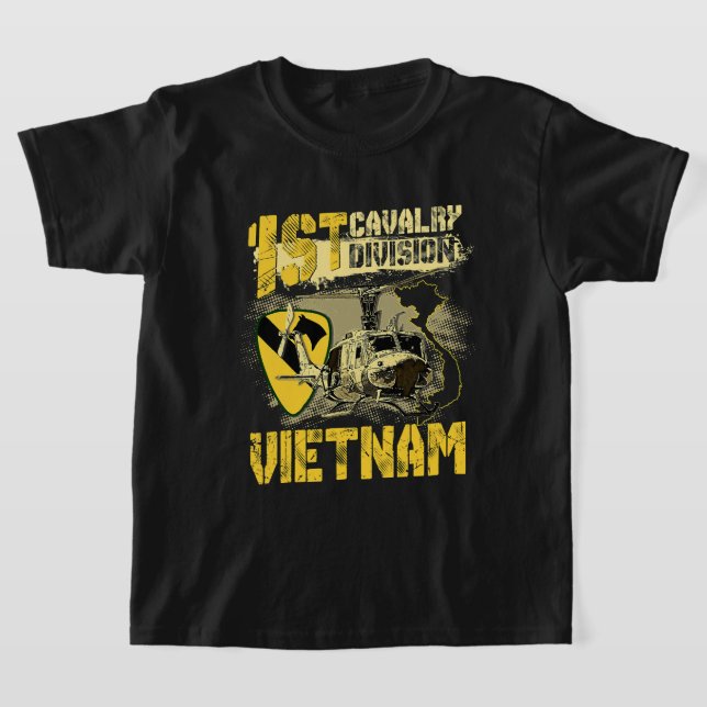 T-shirt Euh1 Huey Hélicoptère 1ère division de cavalerie V (Poser)