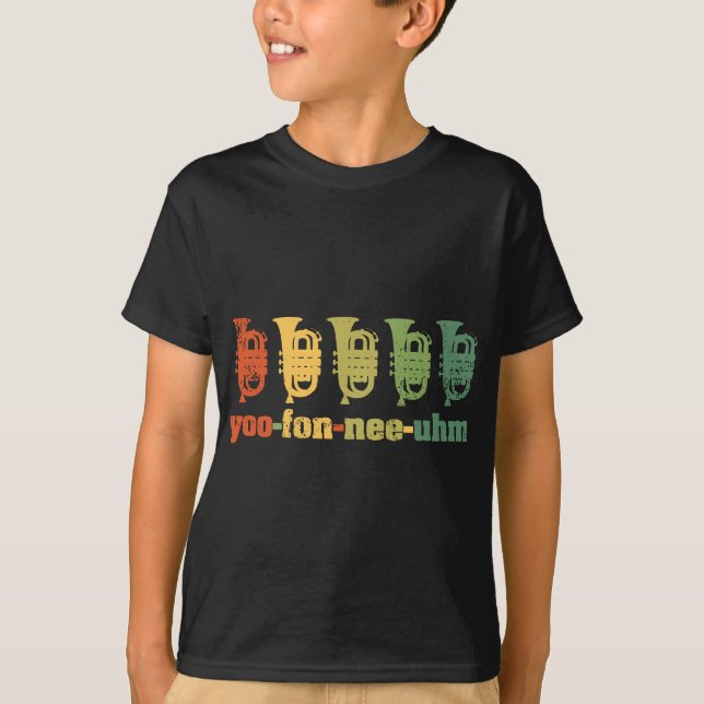 T-shirt Euphonium Brass Horn High School Marching Band Jaz (Devant)
