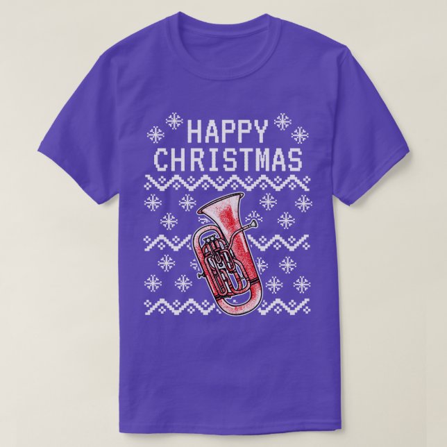 T-shirt Euphonium laide Noël Euphoniumist Brass Musici (Design devant)