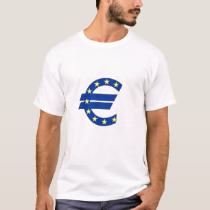 T-shirt euro signe d'argent de symbole monétaire