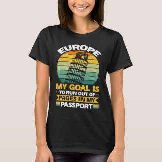T-shirt Europe Travel Souvenir Pages in Passport