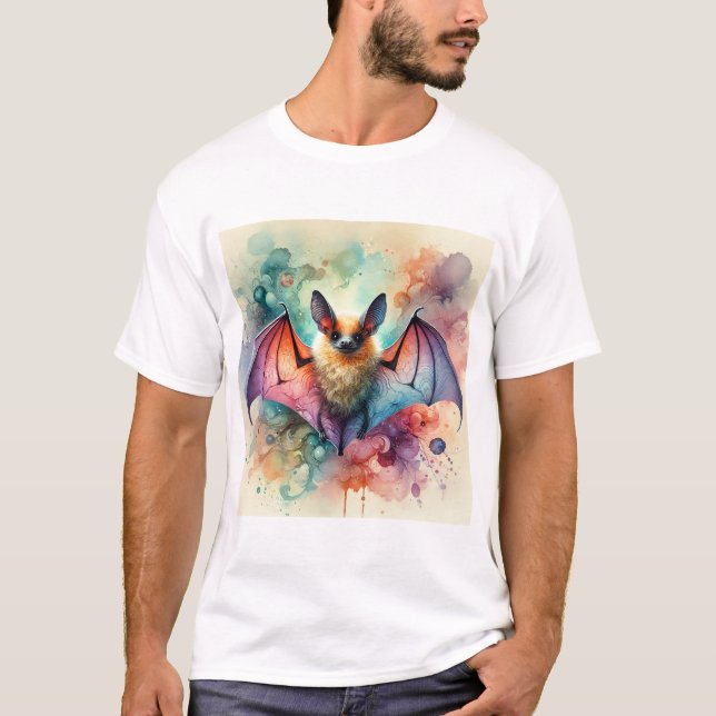 T-shirt European serotine bat 131024AREF133 - Watercolor (Devant)