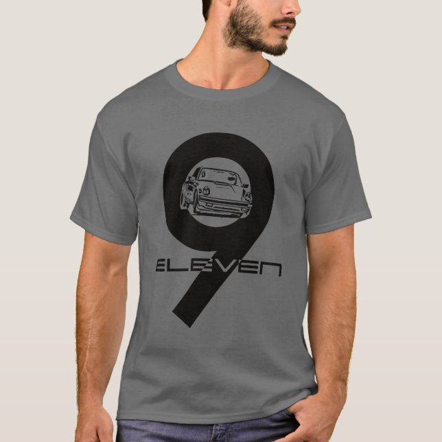 T-shirt European Sports Car Action Nine Eleven Design retr (Devant)
