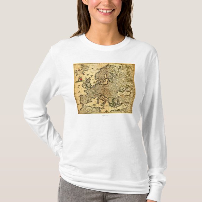 T-shirt EuropePanoramic MapEurope (Devant)