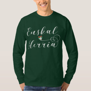 T-shirt Euskal Herria Tee - shirt de coeur, Drapeau basque