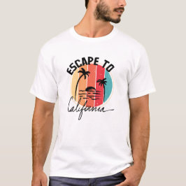 T-shirt évasion californienne rétro coucher de soleil vint