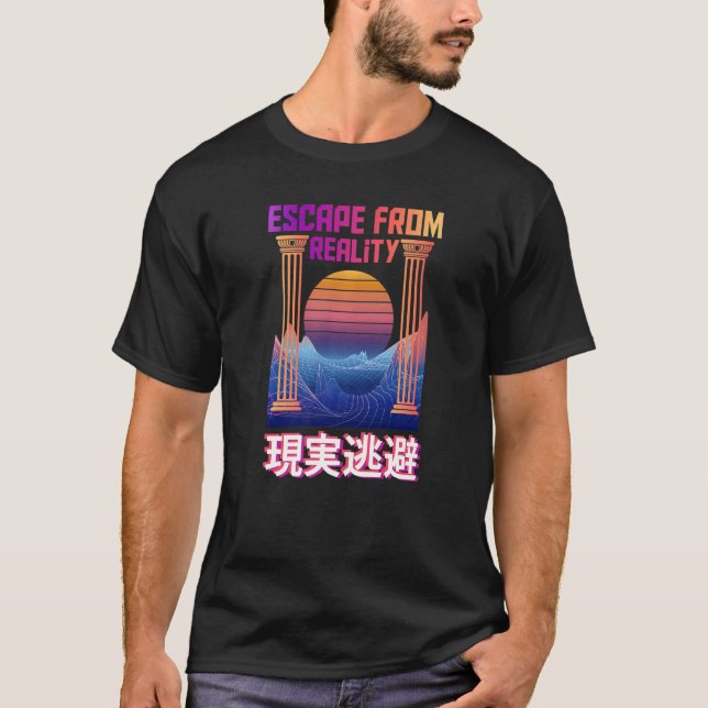 T-shirt Évasion de la réalité Vaporwave Vêtements (Devant)