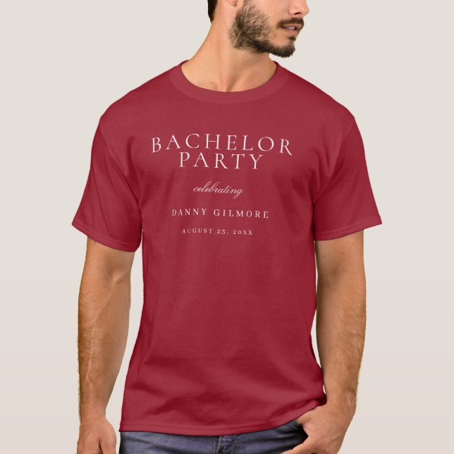 T-shirt Événement classique de soirée de bachelor pour hom (Devant)
