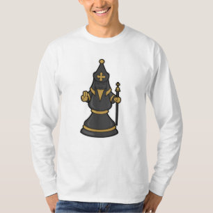 T-shirt Évêque aux échecs avec le personnel