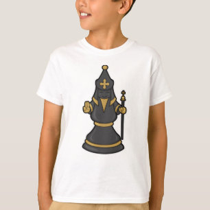 T-shirt Évêque aux échecs avec le personnel