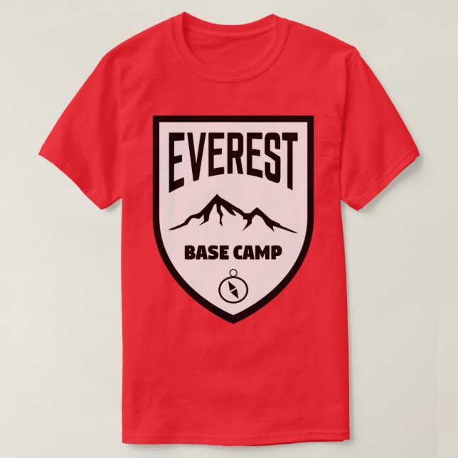T-shirt Everest Base Camp Shield noir et blanc (Design devant)