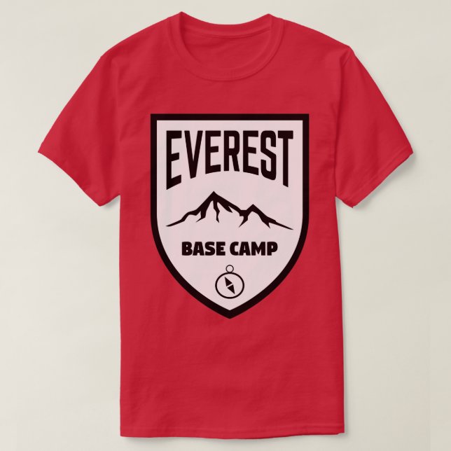 T-shirt Everest Base Camp Shield Noir et Blanc Classic T (Design devant)