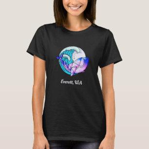 T-shirt Everett Wa Peinture Japonaise Géométrique Orca Tue