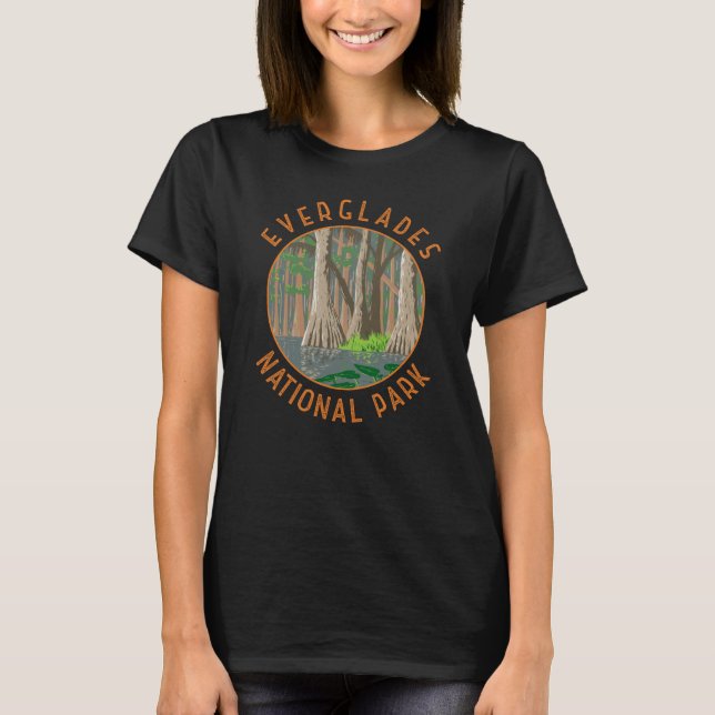 T-shirt Everglades Parc National Cercle Retro Perdu (Devant)