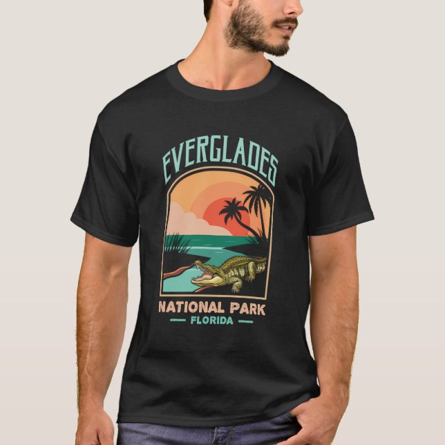T-shirt Everglades Parc National Us Crocodile Floride Alli (Devant)