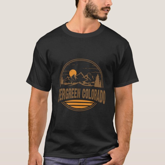 T-shirt Evergreen Colorado Mountain Hiking Print (Devant)