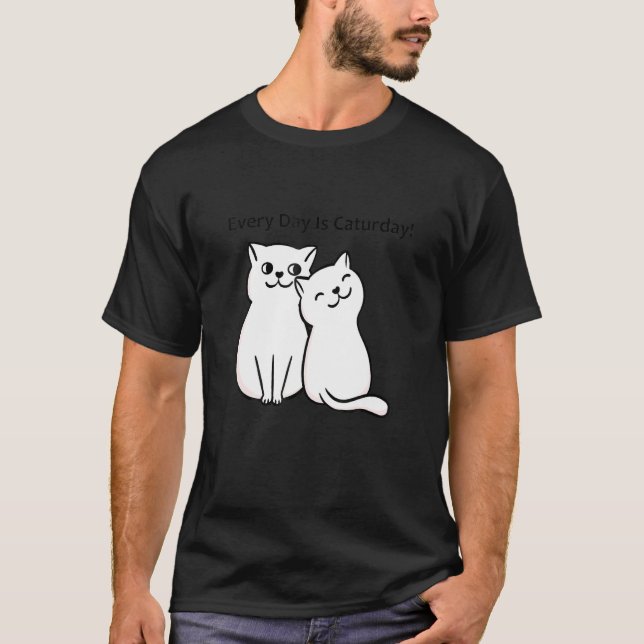 T-shirt Every Day Is Caturday Cat Lover (Devant)