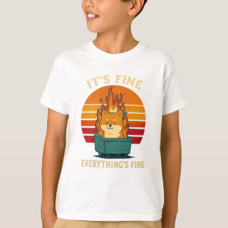 T-shirt Everything’s Fine – Calm in Chaos Meme Art