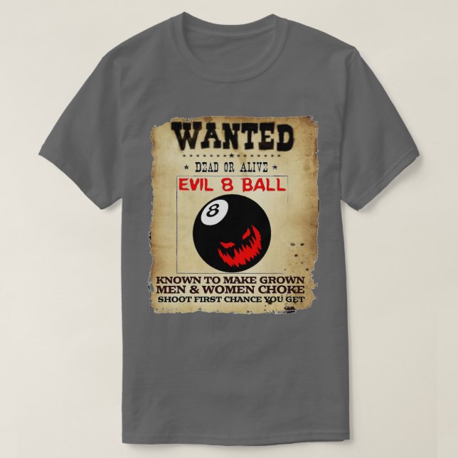 T-shirt Evil 8 Ball Pool Billiards Ligue à manches courtes (Design devant)
