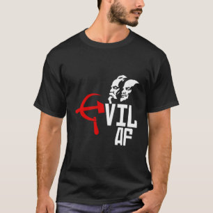 T-shirt Evil Af Hammer Sickle Funny Anti-Communiste Social