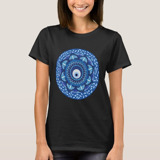 T-shirt Evil Eye Mandala Charm Curse Protection (Devant)