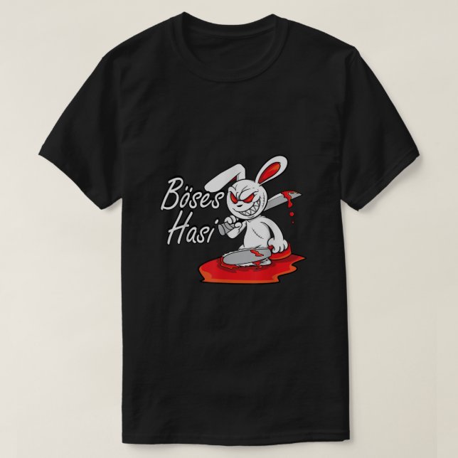 T-shirt Evil Horreur Hasi Funny Rabbit Dire Cadeau de Pâqu (Design devant)
