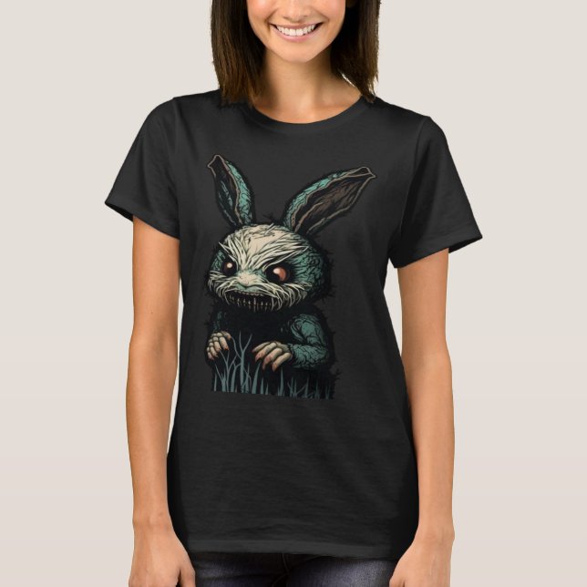T-shirt Evil Horror Bunny Nightmare Scary Terrifying Hallo (Devant)