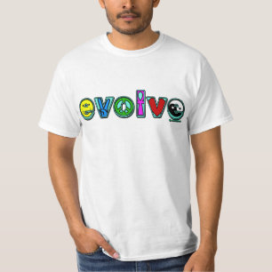 T-shirt ÉVOLUEZ avec six symboles de paix et progressez