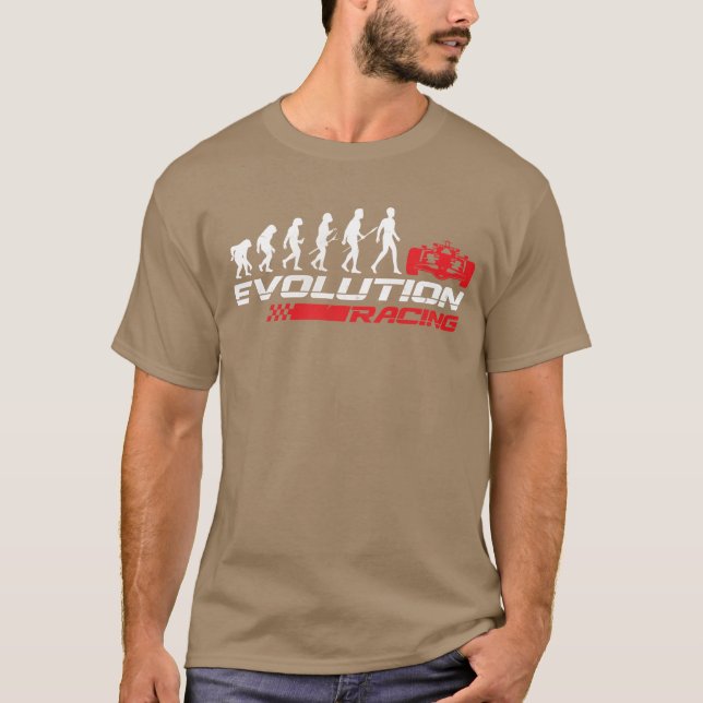T-shirt Evolution Car Racing F1 Formula 1 Mechanic Driver  (Devant)