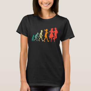 T-shirt Evolution Carré Danse drôle Rétro