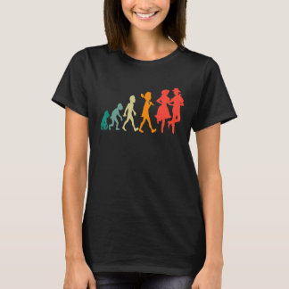 T-shirt Evolution Carré Danse drôle Rétro