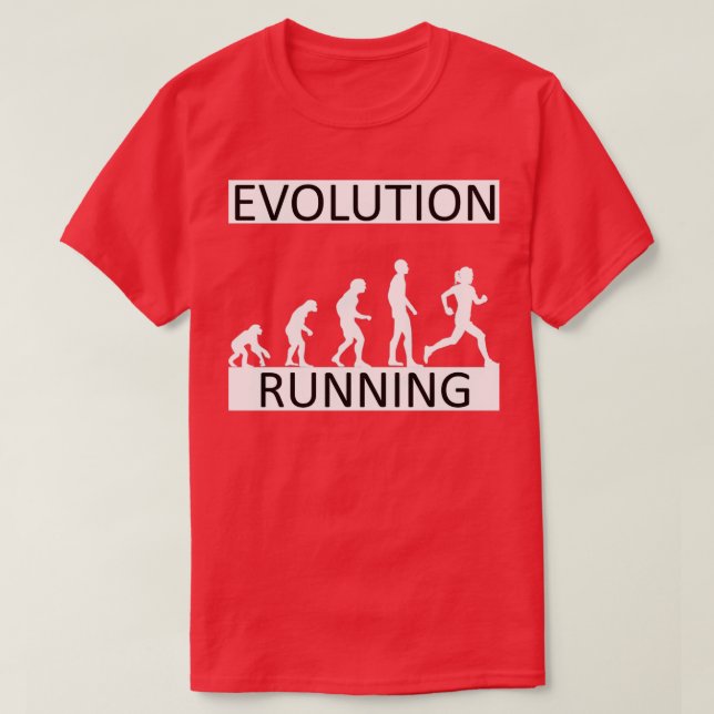 T-shirt Evolution Courir Funny Sports Hobby 2 (Design devant)
