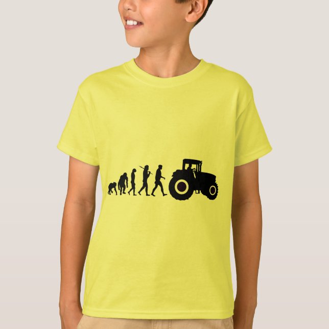 T-shirt Évolution d'agriculteurs d'élever des conducteurs (Devant)