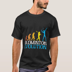 T-shirt Évolution de badminton Singe Joueur de badminton B