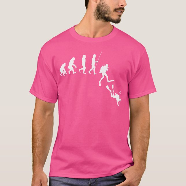 T-shirt Evolution De La Plongée Evolution De Man Drôle Plo (Devant)
