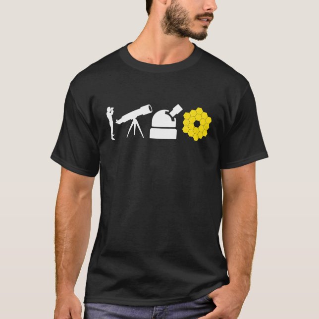 T-shirt Évolution De L'Astronomie Telescopes James Webb Sp (Devant)