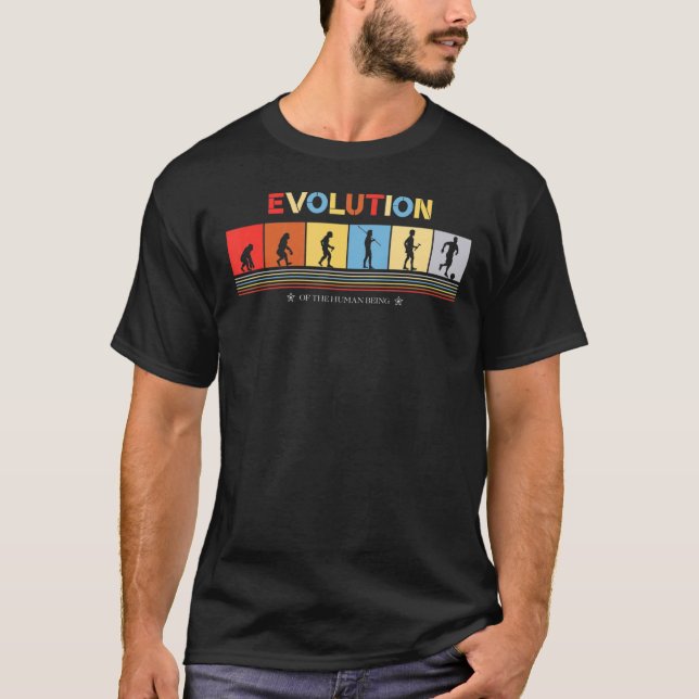 T-shirt Évolution De L'Être Humain Rétro les années 70 Foo (Devant)