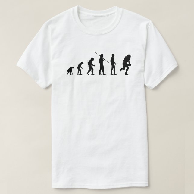 T-shirt Evolution de l'humanité ・ Funny American Football  (Design devant)