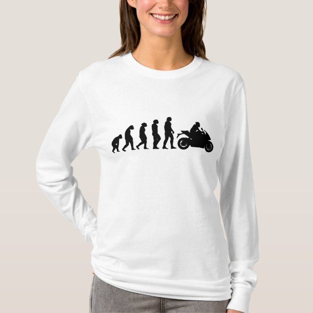 T-shirt Evolution de motocyclette drôle Course Sport Stree (Devant)