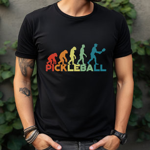 T-shirt Évolution de Pickleball Drôle Nom ou Texte Personn