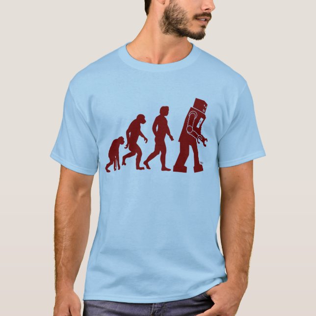 T-shirt Évolution de robot de l'homme dans le robot (Devant)