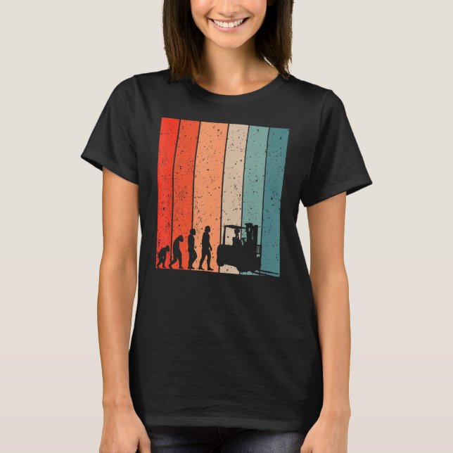 T-shirt Evolution des hommes Forklifts Evolution des pilot (Devant)