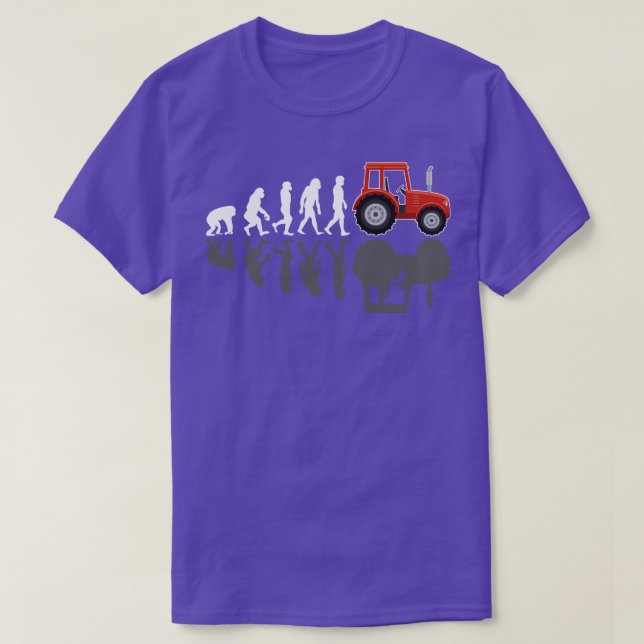 T-shirt Évolution des tracteurs agricoles avec ombre (Design devant)