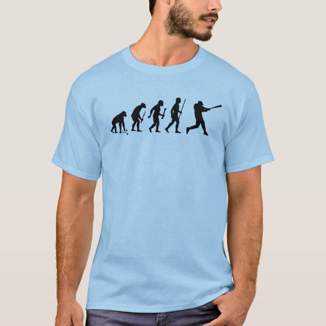 T-shirt Évolution drôle de base-ball (Devant)