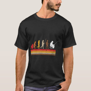 T-shirt Évolution drôle de l'homme pêchant Rétro Pêcheur -
