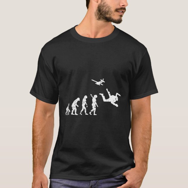 T-shirt Évolution drôle de parachutisme (Devant)