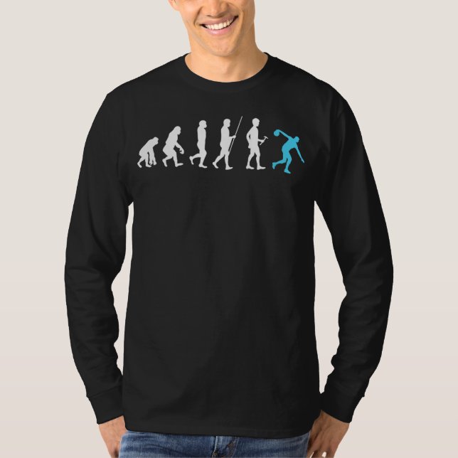 T-shirt Évolution Du Bowling De Man Bowler Lucky Bowling (Devant)