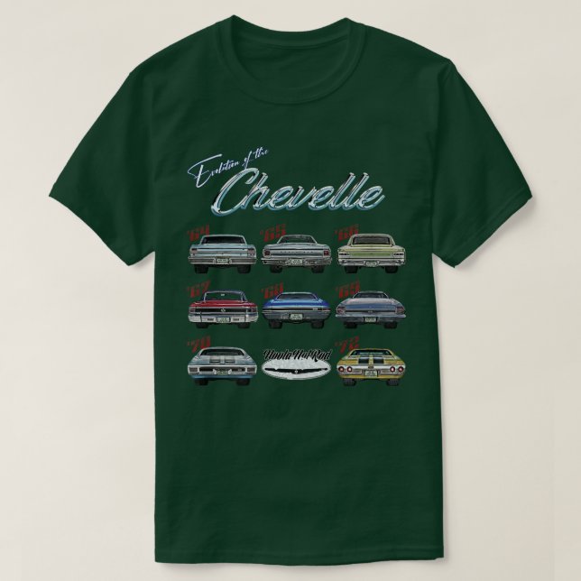 T-shirt Evolution du Chevelle, SS, Hotrod, Muscle Car, SS4 (Design devant)